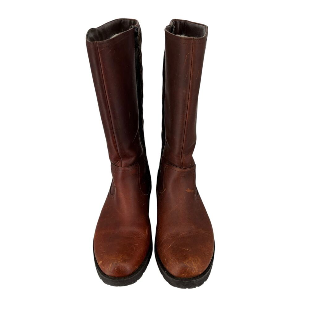 Vionic Mystic Aurora Tall Boots Weatherproof Brown Leather Riding Fleece Sz 10 - Picture 4 of 12